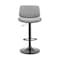 Armen Living Brock Adjustable Gray Faux Leather and Walnut Wood Bar Stool with Black Base LCBCBABLBLGR - alternate 7